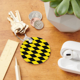 Llavero Patrón de bandera de diamantes de Baviera negra y 