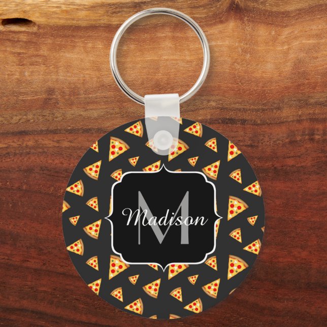 Llavero Patrón de barras de pizzas Guay y divertidas Monog (Anverso)