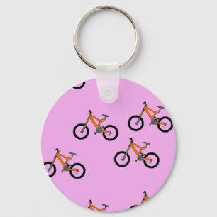 Llavero Patrón de bicicletas en rosa
