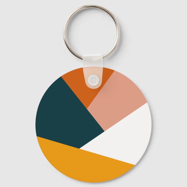 Llavero Patrón de bloques de color geométrico abstracto mo (Anverso)