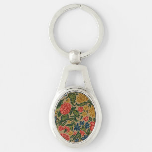 Llavero Patrón de bordado floral vintage de crewel
