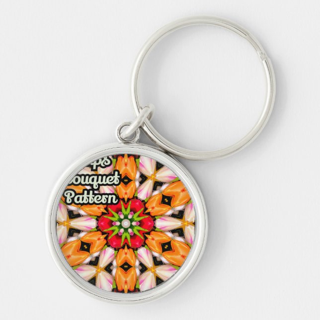 Llavero Patrón de buquet de tulipanes (Frente)