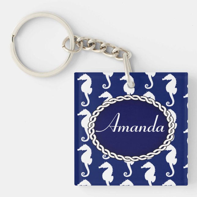 Llavero Patrón de caballitos de mar sin mar (Frente)