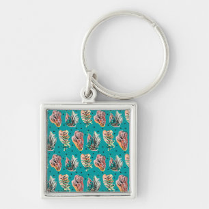 Llavero Patrón de Cactus Gráficos Suculentos