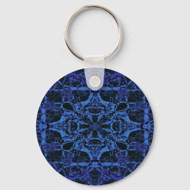 Llavero Patrón de caleidoscopio azul (Anverso)