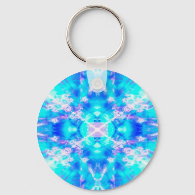 Llavero Patrón de caleidoscopio azul (Anverso)