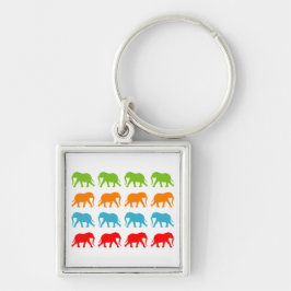 Llavero Patrón de caminata de elefantes