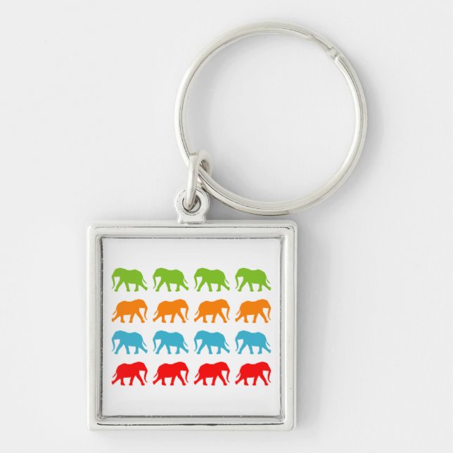 Llavero Patrón de caminata de elefantes (Frente)