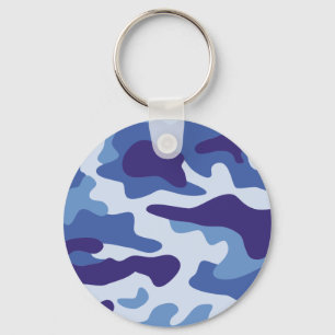 Llavero Patrón de camuflaje azul