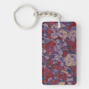 Llavero Patrón de camuflaje de hojas y flores