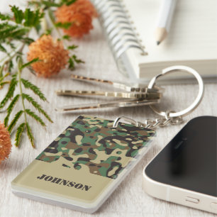 Llavero Patrón de camuflaje de nombre personalizado