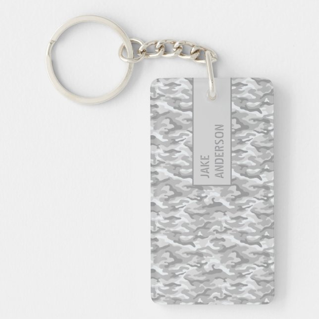 Llavero Patrón de camuflaje en gris triple (Frente)