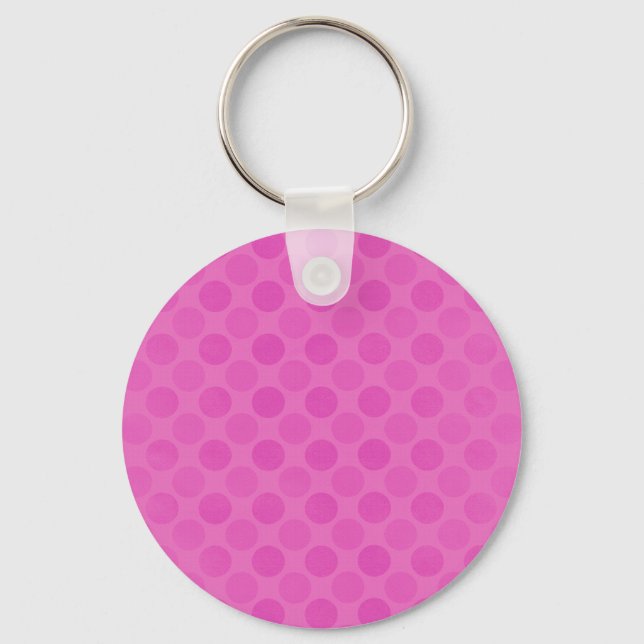 Llavero Patrón de círculos rosados desvanecidos retro (Anverso)