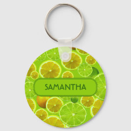 Llavero Patrón de cítricos, limón y limón - Personalizado