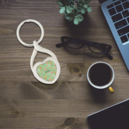 Llavero Patrón de color de agua naranja llave Metalizado v