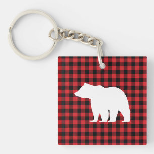 Llavero Patrón de comprobación de búfalo de oso Keychain a