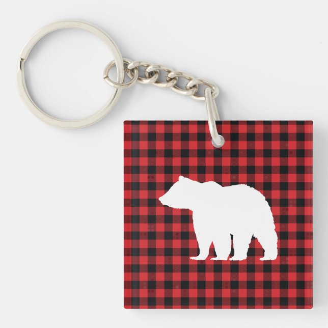 Llavero Patrón de comprobación de búfalo de oso Keychain a (Frente)