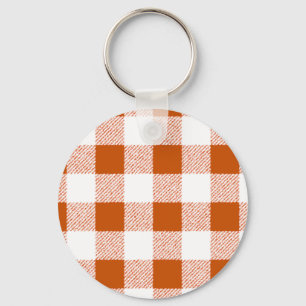 Llavero Patrón de comprobación de Gingham de Brown