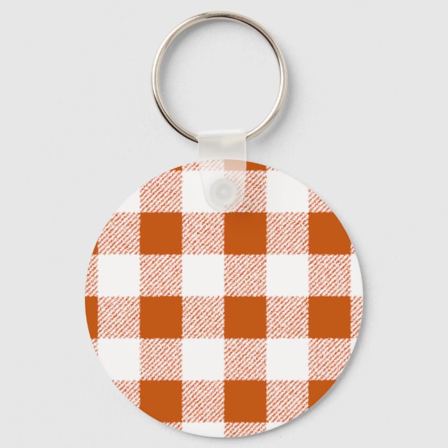 Llavero Patrón de comprobación de Gingham de Brown (Anverso)