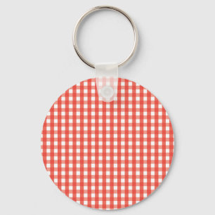 Llavero Patrón de comprobación de Gingham rojo