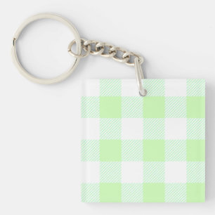 Llavero Patrón de comprobación de Gingham verde claro
