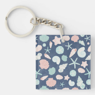 Llavero patrón de conchas marinas