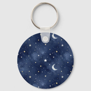 Llavero Patrón de constelaciones de luna de noche estrella
