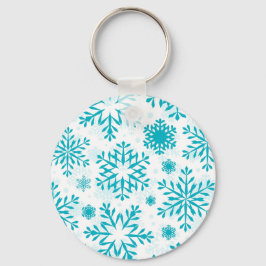 Llavero Patrón de Copo de Nieve Azul