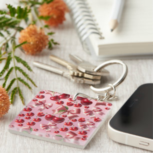 Llavero Patrón de Corazón de Coqueta Personalizado con Laz