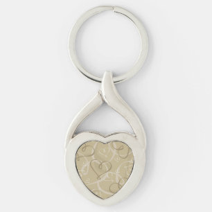 Llavero Patrón de corazón dorado