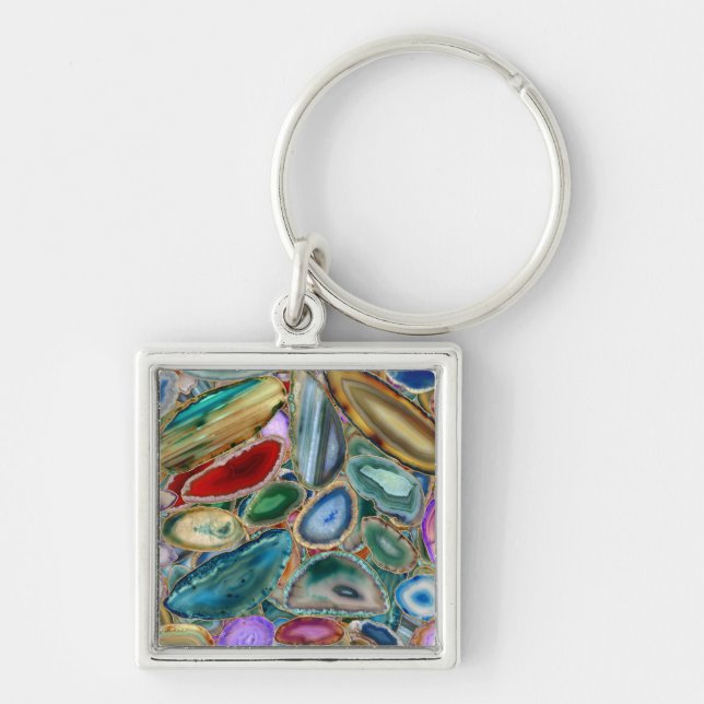 Llavero Patrón de cristal geo - Multicolor (Frente)