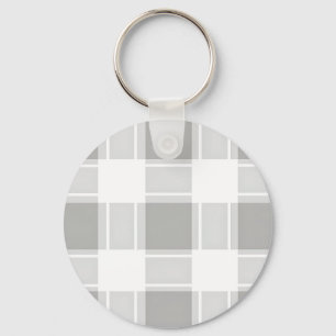 Llavero Patrón de Cuadro de Tono Gris Moderno