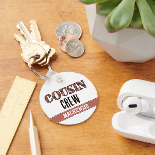 Llavero Patrón de Cuadro Personalizado Primo Crew Equipo d