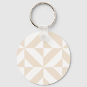 Llavero Patrón de cubo de deco geométrico amarillo pálido