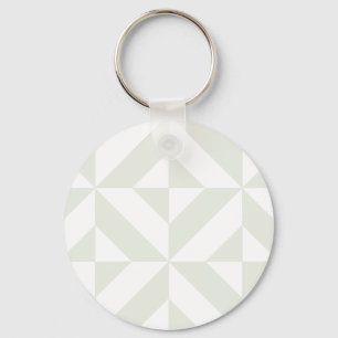 Llavero Patrón de cubo de deco geométrico pálido gris