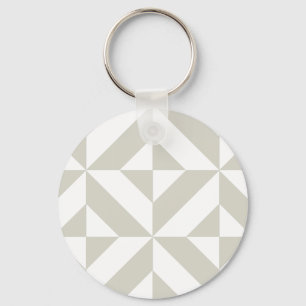 Llavero Patrón de cubo geométrico geométrico medio gris