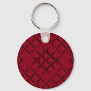 Llavero Patrón de Cuero Acolchado Rojo Intenso