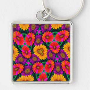 Llavero Patrón de Daisy Bouquet colorido