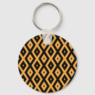 Llavero Patrón de diamante amarillo y negro
