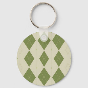 Llavero Patrón de diamante argyle verde oliva