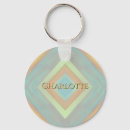 Llavero Patrón de diamante pastel costero de playa