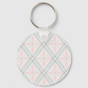 Llavero Patrón de diamante pastel verde y rosa