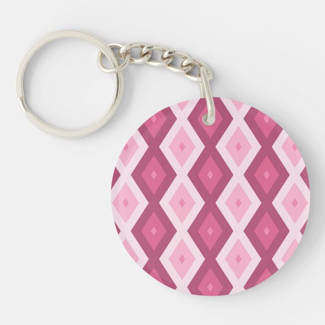 Llavero Patrón de diamante rosa (Frente)