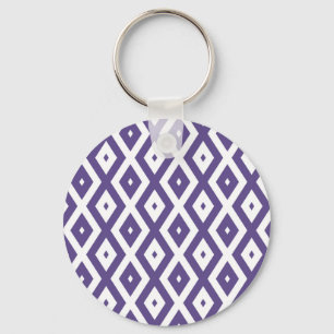 Llavero Patrón de diamante ultravioleta y blanco