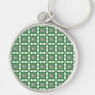 Llavero Patrón de diamantes con forma de pera verde