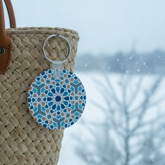 Llavero Patrón de diseño geométrico árabe (Moroccan Tile Pattern Keychain)