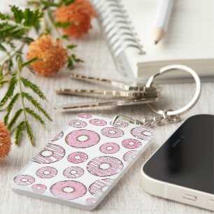 Llavero Patrón De Donuts, Donuts Rosados, Espolvorines
