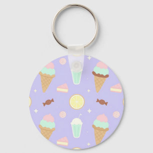 Llavero Patrón de dulces de helado Kawaii