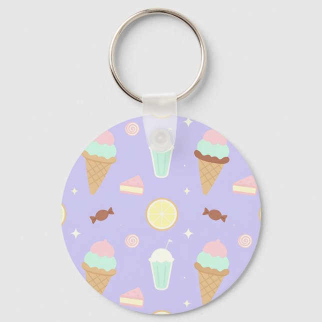 Llavero Patrón de dulces de helado Kawaii (Anverso)