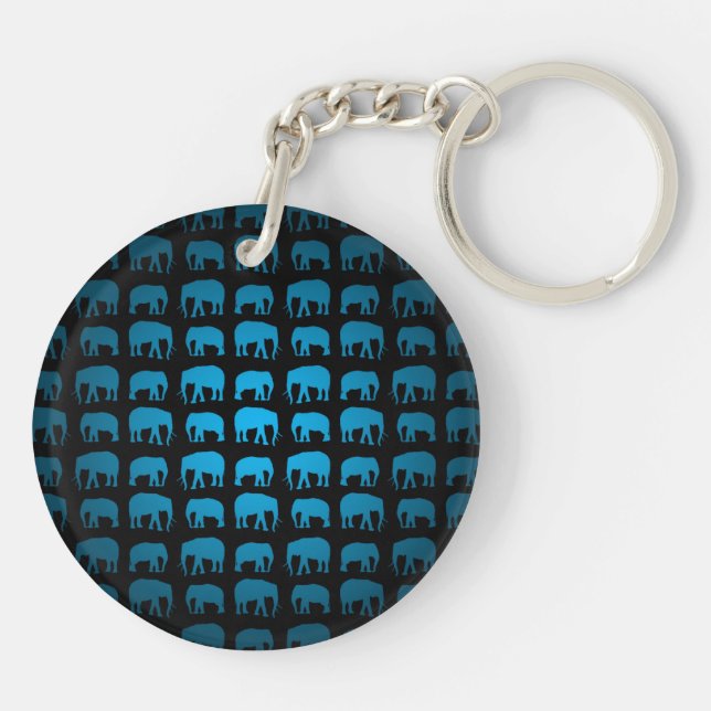 Llavero Patrón de Elefante Azul (Atrás)